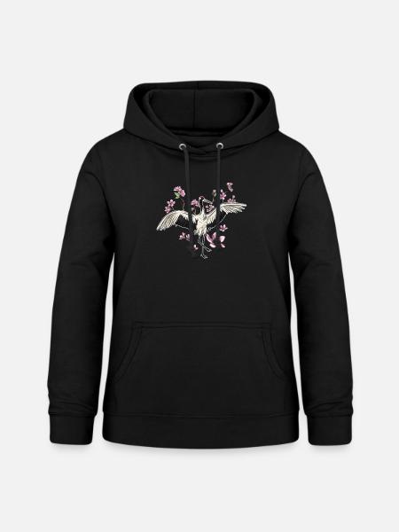 Kranich - Frauen Hoodie - Schwarz