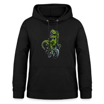 Lustige Dinosaurier Fahrrad T-Rex BMX Biker - Frauen Hoodie - Schwarz - Vorne - AI Model Female 172 light (172cm)