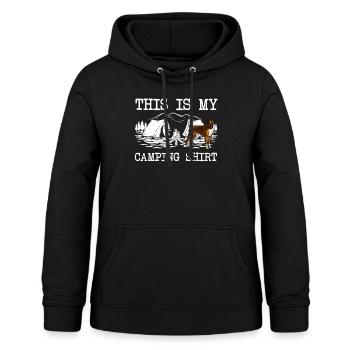 Kampvuur Boxer Hond Dit Is Mijn Camping - Vrouwen hoodie - zwart - Voor - AI Model Female 172 light (172cm)