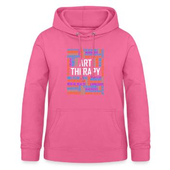 Kunsttherapie - Worte - Frauen Hoodie - Pink - Vorne - AI Model Female 172 light (172cm)