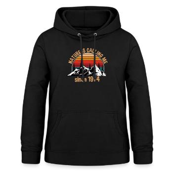 Wanderer gift for birthday 1974 - Women's Hoodie - black - Front - AI Model Female 172 light (172cm)