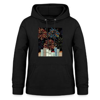 Feuerwerk Pyro Silvester Countdown - Frauen Hoodie - Schwarz - Vorne - AI Model Female 172 light (172cm)