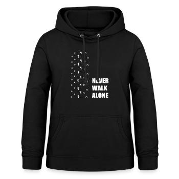 "Never Walk Alone" Hund Pferd und Mensch - Frauen Hoodie - Schwarz - Vorne - AI Model Female 172 light (172cm)