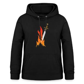 Feu Épée de feu Épée de Feu - Sweat à capuche Femme - noir - Devant - AI Model Female 172 light (172cm)