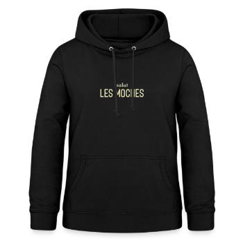 salut les moches - Sweat à capuche Femme - noir - Devant - AI Model Female 172 light (172cm)