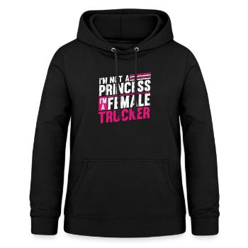 Camion routier camionneur femme camionneur princesse rengaine - Sweat à capuche Femme - noir - Devant - AI Model Female 172 light (172cm)