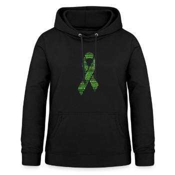 Green Mental Health Awareness Ribbon - Sweat à capuche Femme - noir - Devant - AI Model Female 172 light (172cm)