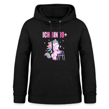 40 Jahre Einhorn ich bin 39+ 40. Geburtstag - Frauen Hoodie - Schwarz - Vorne - AI Model Female 172 light (172cm)