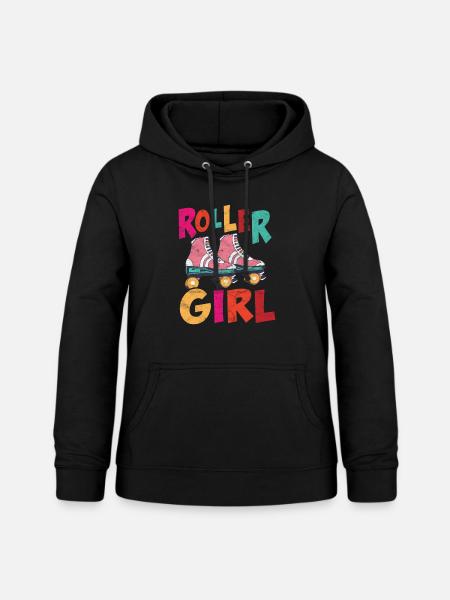 Rollschuh-Mädchen - Frauen Hoodie - Schwarz