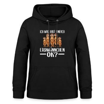 Ich mag halt einfach Erdmännchen Ok - Frauen Hoodie - Schwarz - Vorne - AI Model Female 172 light (172cm)