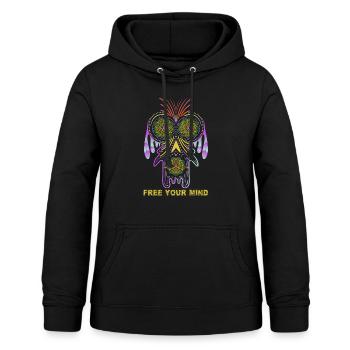 N,N-Dimethyltryptamin DMT Goa Psychdelic Festival - Frauen Hoodie - Schwarz - Vorne - AI Model Female 172 light (172cm)