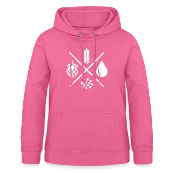 Humorvoller hausbrauender Gersten-Illustrations-Gag - Frauen Hoodie - Pink - Vorne - AI Model Female 172 light (172cm)
