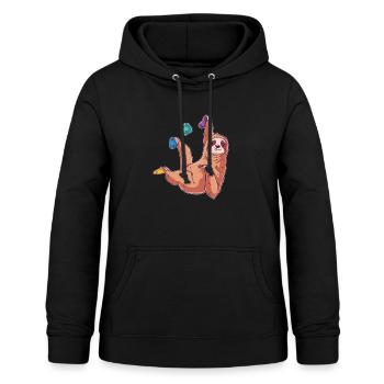 Wandklettern Wandern Faultier Felskletterer - Frauen Hoodie - Schwarz - Vorne - AI Model Female 172 light (172cm)