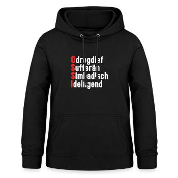 DDR Ostdeutschland witziger lustiger Ossi - Frauen Hoodie - Schwarz - Vorne - AI Model Female 172 light (172cm)