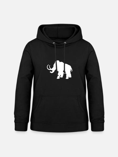 Mammut Silhouette Steinzeit - Frauen Hoodie - Schwarz