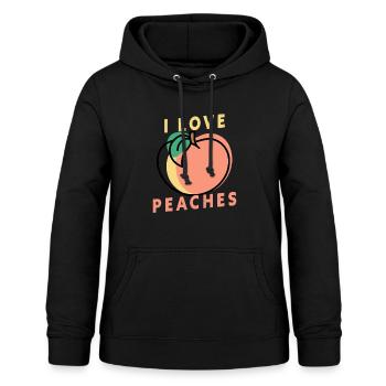 I Love Peaches Fruit Vegetarian Vegan - Frauen Hoodie - Schwarz - Vorne - AI Model Female 172 light (172cm)