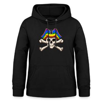 LGBTQ Jolly Rogers Schwuler Pirat - Frauen Hoodie - Schwarz - Vorne - AI Model Female 172 light (172cm)