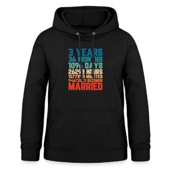 3 Jahre verheiratet Hochzeit Ehe Spruch Geschenk - Frauen Hoodie - Schwarz - Vorne - AI Model Female 172 light (172cm)
