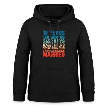 10 Jahre verheiratet Hochzeit Ehe Spruch Geschenk - Frauen Hoodie - Schwarz - Vorne - AI Model Female 172 light (172cm)