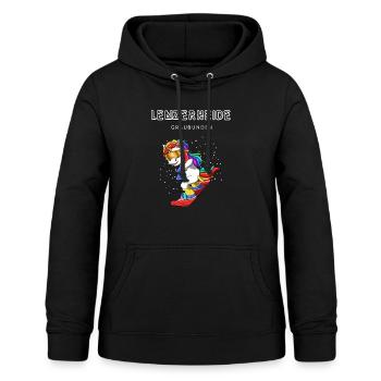 Lenzerheide Graubünden Schweiz Retro Snowboard - Frauen Hoodie - Schwarz - Vorne - AI Model Female 172 light (172cm)