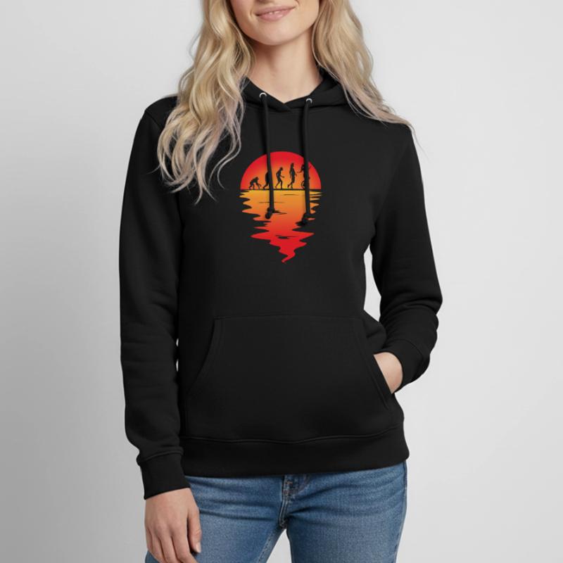 Einrad Evolution Einradfahrer Einrad Radfahren Frauen Hoodie