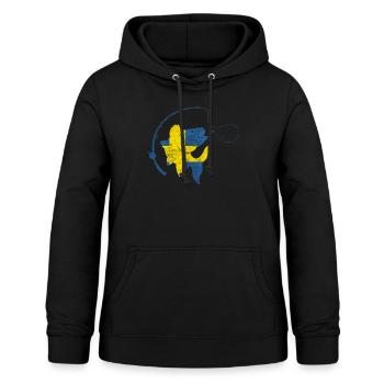 Pêche Tour Suède Canne à pêche - Sweat à capuche Femme - noir - Devant - AI Model Female 172 light (172cm)