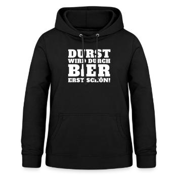 Durst wird durch Bier erst schön - Frauen Hoodie - Schwarz - Vorne - AI Model Female 172 light (172cm)