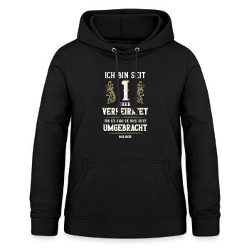 1 Jahre Verheiratet Papierne Hochzeit Geschenk - Frauen Hoodie - Schwarz - Vorne - AI Model Female 172 light (172cm)