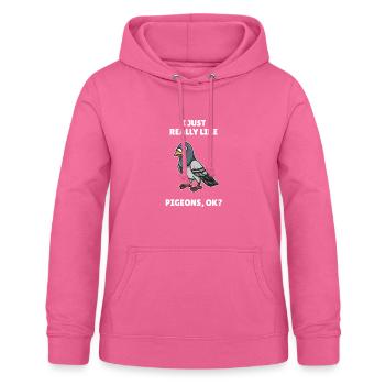 Birds Birding Gift I Just Really Like Pigeons OK - Frauen Hoodie - Pink - Vorne - AI Model Female 172 light (172cm)