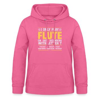 Funny Flute Player Flutist - Frauen Hoodie - Pink - Vorne - AI Model Female 172 light (172cm)