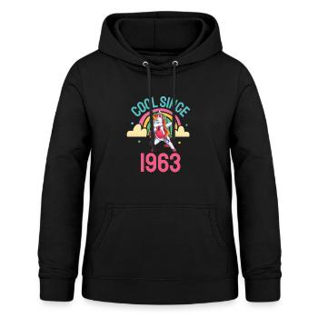 Cool seit 1963 Dabbing Einhorn 60. Geburtstag - Frauen Hoodie - Schwarz - Vorne - AI Model Female 172 light (172cm)