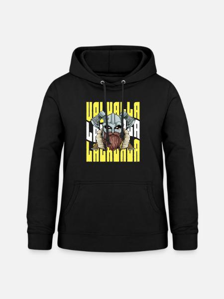 Retro Walhalla Wikinger-Krieger - Frauen Hoodie - Schwarz