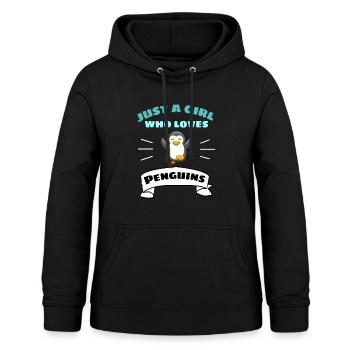 Seulement une fille qui aime les pingouins zoo animal pingouin - Sweat à capuche Femme - noir - Devant - AI Model Female 172 light (172cm)