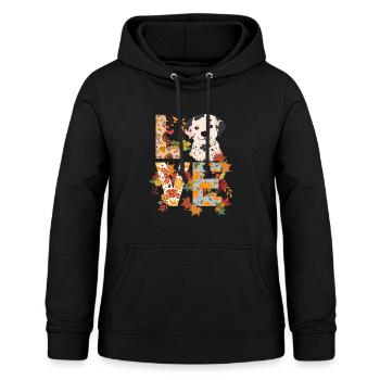 Chien dalmate Automne Gratitude Amour - Sweat à capuche Femme - noir - Devant - AI Model Female 172 light (172cm)