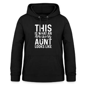 Voici à quoi ressemble une tante époustouflante - Sweat à capuche Femme - noir - Devant - AI Model Female 172 light (172cm)
