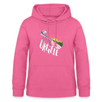 Ukulele Guitare Ukulélé Joueur Hawaii Musicien - Sweat à capuche Femme - rose - Devant - AI Model Female 172 light (172cm)