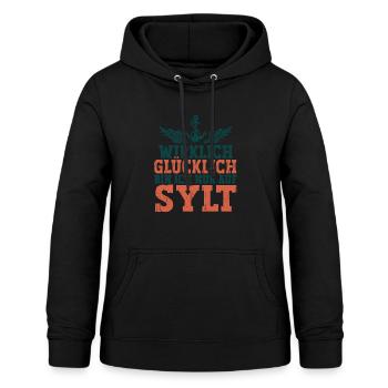 Sylt - Frauen Hoodie - Schwarz - Vorne - AI Model Female 172 light (172cm)