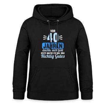 Vor 40 Jahren dachte Gott mach Gutes 40 Geburtstag - Frauen Hoodie - Schwarz - Vorne - AI Model Female 172 light (172cm)
