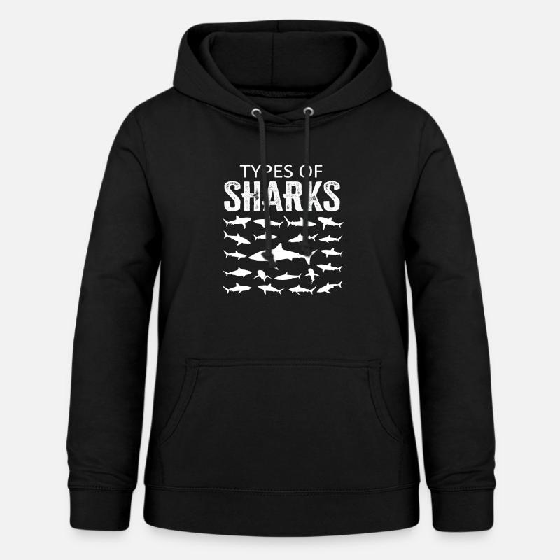 Types de requins - Sweat à capuche Femme - noir