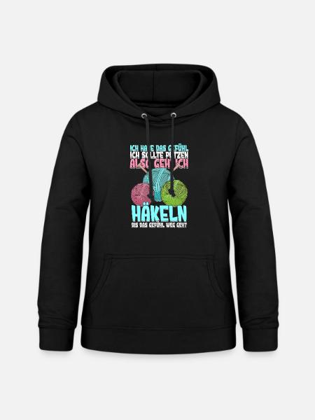 Häkeln - Frauen Hoodie - Schwarz