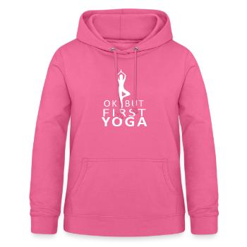 Okay, aber First Yoga Time Classic - Frauen Hoodie - Pink - Vorne - AI Model Female 172 light (172cm)