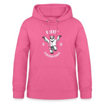 Karate Panda Kranich Kick - Karate Japan Fighting - Frauen Hoodie - Pink - Vorne - AI Model Female 172 light (172cm)
