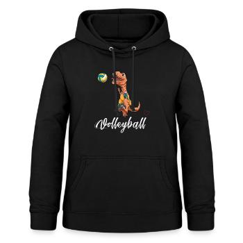 Volleyball T-Rex Frauen Männer - Liebe Volleyball - Frauen Hoodie - Schwarz - Vorne - AI Model Female 172 light (172cm)