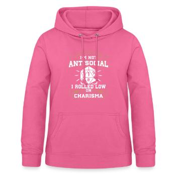 Nicht Asozial, Ich Rollte Mit Niedrigem Charisma - Frauen Hoodie - Pink - Vorne - AI Model Female 172 light (172cm)