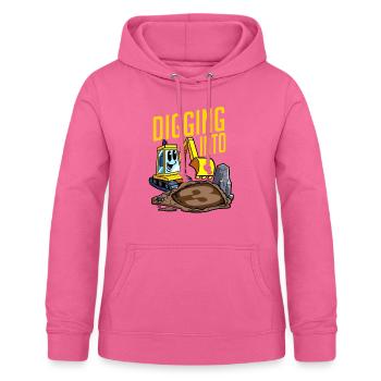 Conducteur de pelle creusant dans une pelle de 3 anniversaires - Sweat à capuche Femme - rose - Devant - AI Model Female 172 light (172cm)