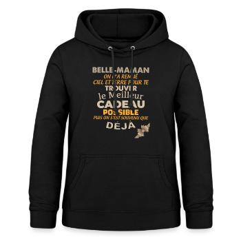 Belle maman Citation cadeau des enfants - Sweat à capuche Femme - noir - Devant - AI Model Female 172 light (172cm)