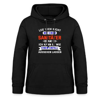 Sanitäter Notfallsanitäter lustiger Spruch - Frauen Hoodie - Schwarz - Vorne - AI Model Female 172 light (172cm)