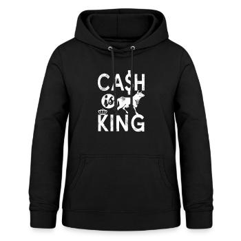 CASH Is King Vintage Bull Run Investor T-Shirt - Frauen Hoodie - Schwarz - Vorne - AI Model Female 172 light (172cm)