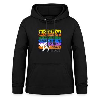 Keep training until your belt turns black - Women's Hoodie - black - Front - AI Model Female 172 light (172cm)