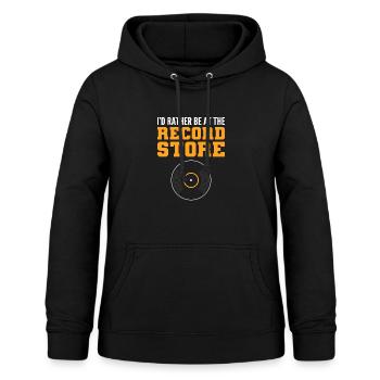 Je préfère être chez le disquaire. Collecter Lp - Sweat à capuche Femme - noir - Devant - AI Model Female 172 light (172cm)